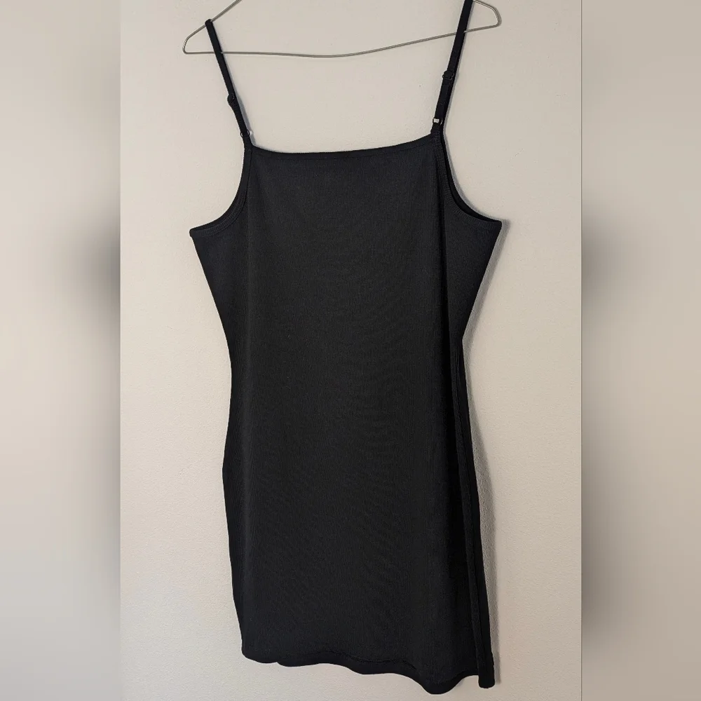 Superdry Code Essential Strappy Mini Slim Fit Tank Dress Bodycon Black Sz 10 EUC - Picture 7 of 16